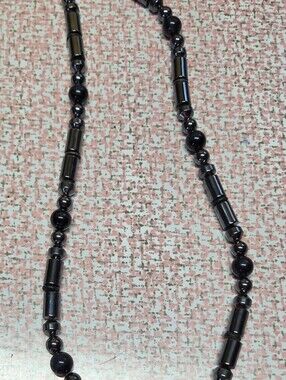 Vintage Magnetic Hematite Therapy Necklace 22" Unisex Mixed Bead Styling